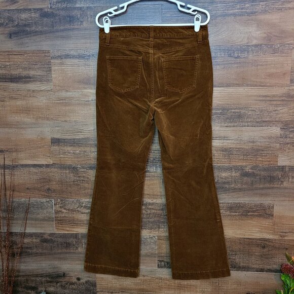 Talbots Jeans 10 P Velveteen Corduroy Flare Flawless 5 Pocket Mid Rise Western - Picture 2 of 9